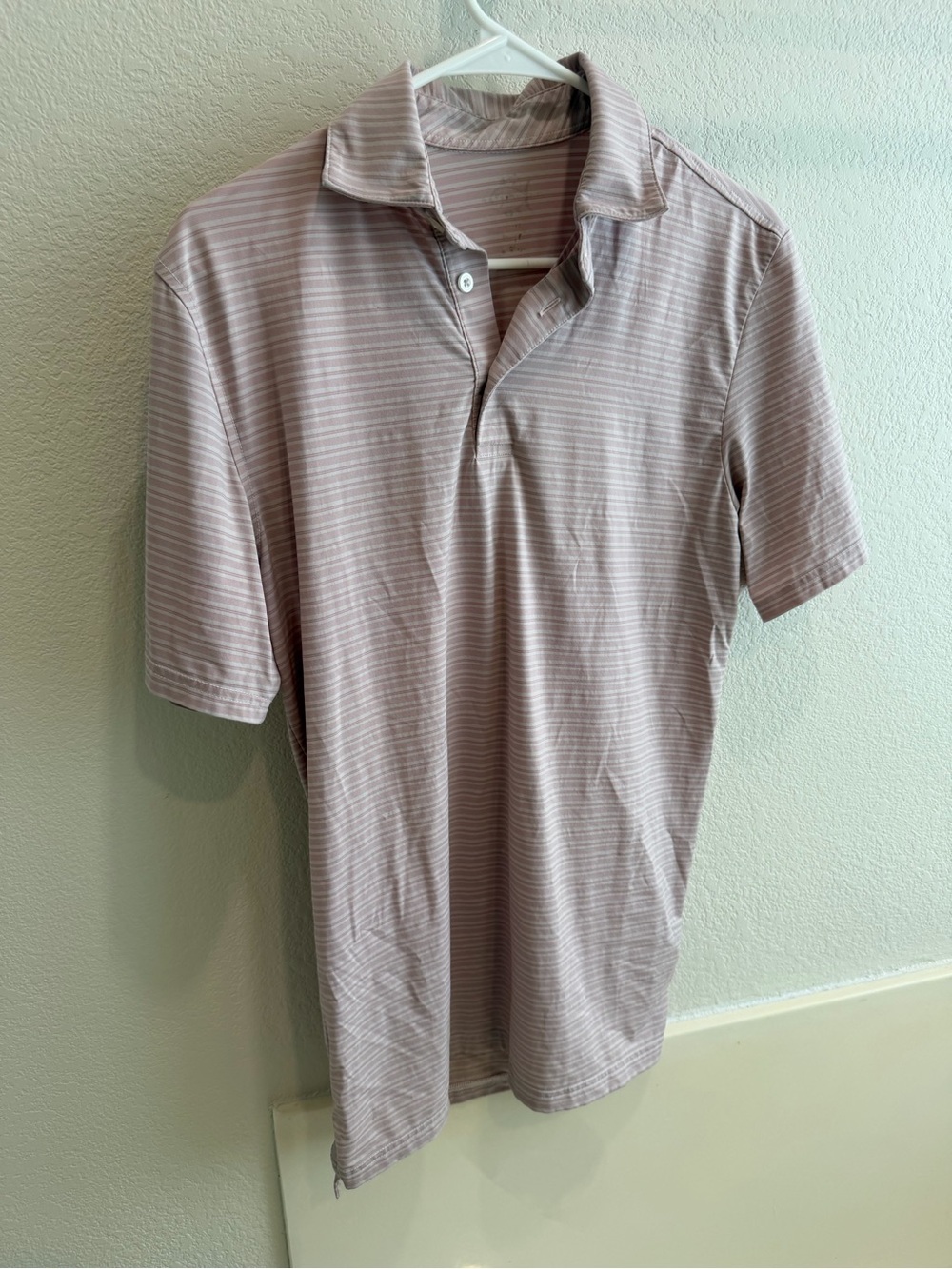 Southern tide Men's Striped Polo Shirt - Light Pink size small